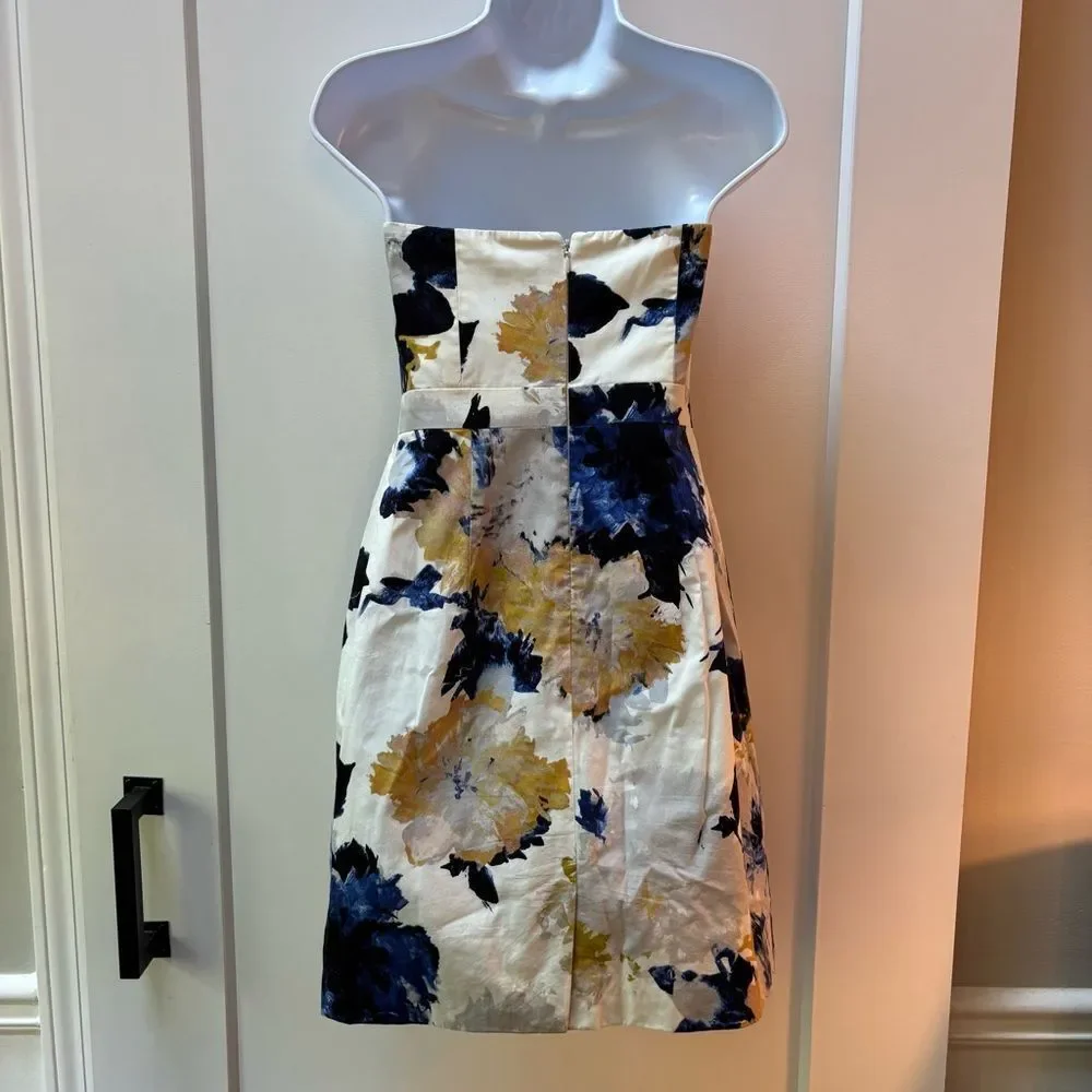 J.Crew Strapless Floral Cotton Dress – Size 4